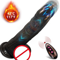 Realistisches flüssiges Silikon Schub Dildo Vibrator Sexspielzeug mit 5 Schub 10 Vibrations modi Starke Saugnapf Fernbedienung