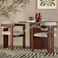 Chaises en bois d'occasion de qualité supérieure, design personnalisé, pour restaurant, ensemble de salle à manger durable, 4 chaises carrées en bois