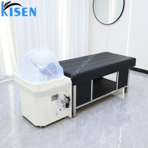 KISEN 2025 New Design Shampoo and Massage <b>LED</b> Chair With Sink Barbershop Salon Japanese Head Spa Shampoo <b>Bed</b> and Wash Basin - Product Image 4