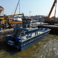 Bateau de débarquement commercial en aluminium de 15m x 5m avec coque à fond plat, 2 moteurs hors-bord de 300 CV, transport de marchandises, constructeur naval de Qingdao