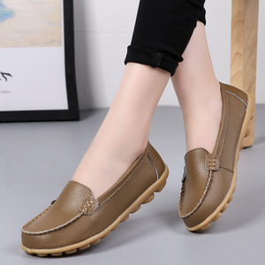 <span class=keywords><strong>Calzado</strong></span> de Lujo en Color Caramelo, Mocasines de Alta Calidad para Mujer, Zapatos Planos de Piel Sintética, Casuales, para <span class=keywords><strong>Dama</strong></span>, Tipo Slip-On, Pantuflas para Mamá - Product Image 4