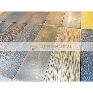 ZB2509 강판 아트 골드 스틸 PVD 코팅 해머드 브래스 시트 스테인리스 스틸 베이스 4x8 - Product Image 6