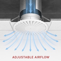 Valve d'air ronde en acier avec cône réglable et clips de fixation pour les collecteurs HVAC