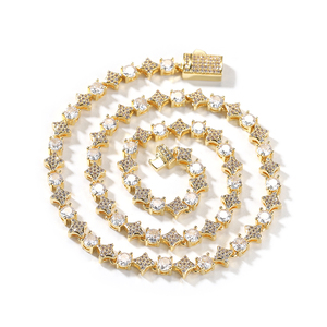 Bracciale Tennis con Mini Stella e Croce in Zirconia Cubica, Bracciale da Donna con Catena Tennis in Zirconia Cubica - Product Image 6
