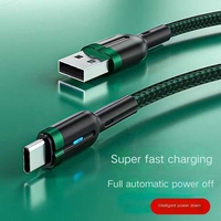 Kabel Pengisian Daya Cepat 3A Tipe-C Berbahan Nilon Kepang dengan Fitur Intelligent Auto-Cutoff untuk Ponsel & Kamera, Dapat Disesuaikan