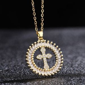 Micro Paved Sparkling Hip-Hop Style Titanium Steel Clavicle <b>Chain</b> Rhinestone Necklace for Men Full Zircon Cross Charm Necklace - Product Image 3