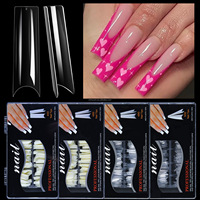 500 pièces de faux ongles en acrylique transparents naturels à presser, en vrac, pour extensions, styles French, Stiletto et carrés