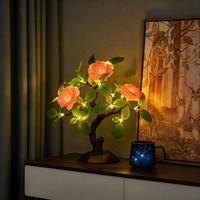 Décoration de table pour les fêtes du Nouvel An, arbre à fleurs de pêche, lampe à brancher sur USB, arbre lumineux, éclairage décoratif pour les occasions festives