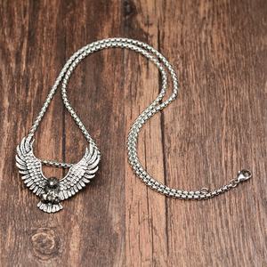 Pendentif en acier inoxydable Earth Eagle, collier pour homme, style rétro punk, street dance, hip-hop, rap - Product Image 3