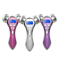 Rouleau facial vibrant, masseur facial, courant pulsé, lifting du visage en V, lumière LED, rechargeable par USB, outil de soin de la peau