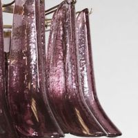 Lustre en verre violet rétro de luxe français pour salon, chambre, villa, escalier, salle à manger, luminaire suspendu moderne nordique Murano