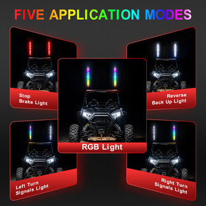 Lampes <span class=keywords><strong>LED</strong></span> RGB flexibles de 1,8 pouce avec mât en fibre de verre anti-vibration et résistant aux chocs pour VTT, UTV et tout-terrain - Product Image 4