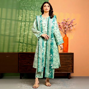 Ensemble 3 pièces Edenrobe non cousu, imprimé numérique, motif floral, vêtements décontractés traditionnels pour femmes, été - Product Image 1