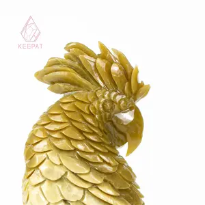 Haute qualité sculpture naturelle artisanat pierre de guérison xiuyu jade perroquet animal pour la décoration de la maison