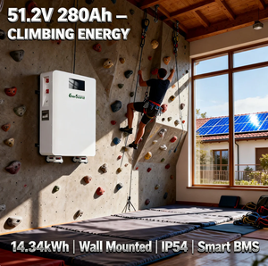 Batterie au lithium 51,<span class=keywords><strong>2</strong></span> V 48 V 280 Ah 14 kWh pour système solaire hors réseau, montage mural avec roues - Product Image 4