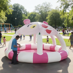 Equipo <span class=keywords><strong>de</strong></span> Entretenimiento Infantil para Interiores, Piscina Inflable Redonda con Parasol, Parque Acuático Familiar, Diseño <span class=keywords><strong>de</strong></span> Fábrica - Product Image 1