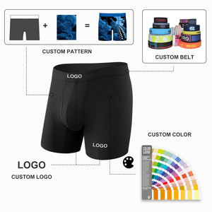 Herren Boxershorts mit Eingriff vorne und individuellem Jacquard-Logo, mittellange Männer-Unterwäsche, Premium Boxershorts aus weicher Baumwolle für Herren - Product Image 6