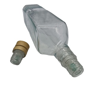 benutzerdefinierte spirituosenflasche hohe qualität fabrikpreis Whiskey Whiskey Vodka Brandy Rum-Flaschen langlebig heißer verkauf Glas-Alkoholdose - Product Image 2