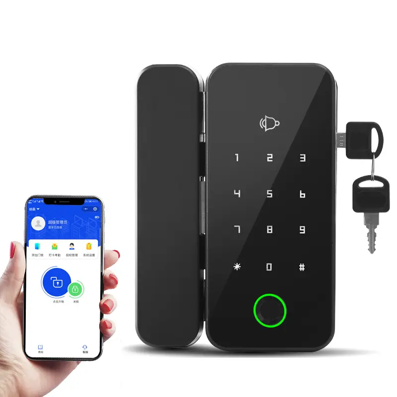 vians Fingerprint Password Door Access Control System Remote Unlock Home Office lock Key NFC Electronic Smart Glass Door Lock