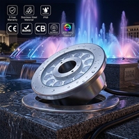 Outdoor IP68 Wasserdichte Edelstahl RGB DMX Runde Ring Unterwasser-Pumpen-LED-Wasserstrahl-Springbrunnen-Düsenleuchten für Fontänen