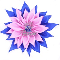 Pita Bunga Jack dan Jill Selamanya Rhinestones Pin Warna Biru Tua dan Merah Muda Korsase DIY Acara Hadiah