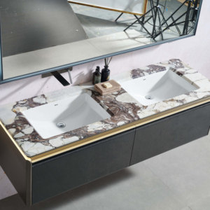 Set Mobile <span class=keywords><strong>Bagno</strong></span> Moderno BNITM in Acciaio Inox con Specchio <span class=keywords><strong>Elettrico</strong></span> Intelligente Antiappannamento e Impermeabile, Armadietto con Specchio Sollevabile e Scarico in Rame - Product Image 2