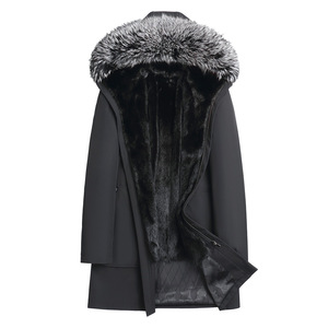 2025 חורף pike make mins של גברים פרווה גוף בינוני ארוך עם פרווה ברדס - Product Image 5