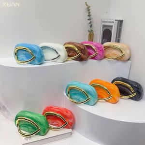 Women's Durable Acrylic Clutch Handbag with Metal Handle Trendy Chains Decoration for Club Party & Evening - Product Image 4