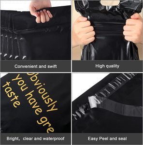 Poignée en plastique Poly Mail, emballage de courrier, sacs de courrier noir, sac de courrier pour vêtements - Product Image 3