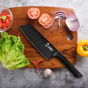 Noir Revêtement Couteau de Cuisine avec Poignée Creuse En Acier Inoxydable <span class=keywords><strong>Hachoir</strong></span> à Viande Couteaux de <span class=keywords><strong>Boucher</strong></span> À Vendre - Product Image 6