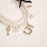 Élégant collier de perles multicouches tour de cou de mariage femmes Designer numéro 5 bijoux fins accessoires cadeaux de fête catalogue de luxe