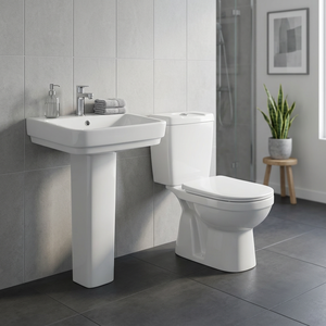 Ensemble Offre Spéciale de toilette en céramique deux pièces au sol et lavabo sur pied Combo-Sanitaire de salle de bain - Product Image 3