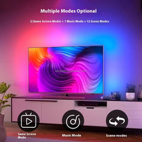 Kit de bande LED intelligente CL Lighting Smart Ambient 5050 RGB avec boîte de synchronisation pour rétroéclairage TV, CCT 2700-6500K, IP44, entrée 12V