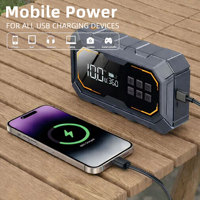 Démarreur de moto portable 2-en-1 avec gonfleur de pneus, batterie externe 8000 mAh, compresseur d'air 150 PSI, arrêt automatique intelligent, charge rapide USB-C