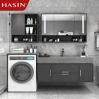 Batu disinter langsung pabrik untuk kamar mandi Vanity kabinet cucian balkon tahan air dengan wastafel baskom untuk furnitur kamar mandi