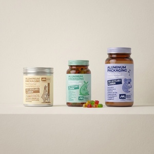 Bouteilles en verre rondes Boston ambrées givrées transparentes vides pour comprimés et capsules avec bouchons à vis en aluminium - Product Image 4