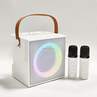 Enceinte Karaoké avec 2 micros et Bluetooth, Système Home Videoke, Enceinte Videoke à double microphone, Mini Enceinte Portable Bluetooth pour Fêtes 836