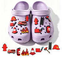 Nouvel Arrivage Breloques pour Sabots en Caoutchouc Souple Thème Pompier, Accessoires pour Chaussures, Fournitures pour Jeu de Rôle Professionnel Enfants et Fêtes