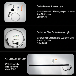 Kit de Iluminación Ambiental RGB para Auto con Control por Aplicación, Luces Decorativas Interiores para Consola Central y Puertas, Instalación No Destructiva - Product Image 2