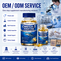Formule personnalisée en vrac certifiée GMPC ISO, haute puissance, EPA 1800mg, DHA 1300mg, capsules molles de soutien premium pour la santé cardiaque et cérébrale