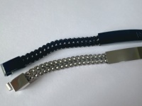 Yiwu Aceon Velle en acier inoxydable fendu fort connecteur fermoir Logo personnalisé estampillé Double couche chaîne carré juif étoile Bracelet