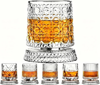 Verres à whisky rotatifs avec sous-verre
