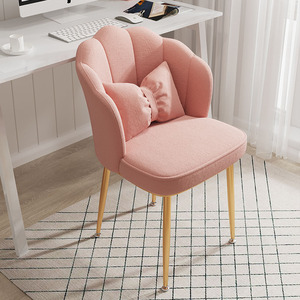 Factory Price <b>Pink</b> Velvet Shell Chair with Gold Legs Contemporary Nail Chair & Makeup <b>stool</b> Salon Furniture for Living Room - Product Image 3