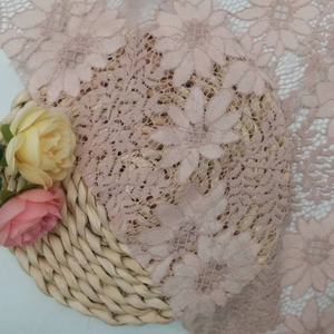 2024新しいファッションエレガントな下着レース生地ブレンドコットンナイロンピンクフローラルジャカードメッシュレース生地女性のドレス - Product Image 2