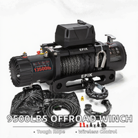 Treuil électrique 12V/24V, élingue en acier, câble synthétique, capacité de 9500lbs pour treuils Offroad ATV, bateau, produit automobile