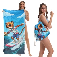 2026 Anime dérivé personnalisé serviette serviette de plage sac à dos tout-en-un sac avec sangle et sac de voyage stockage