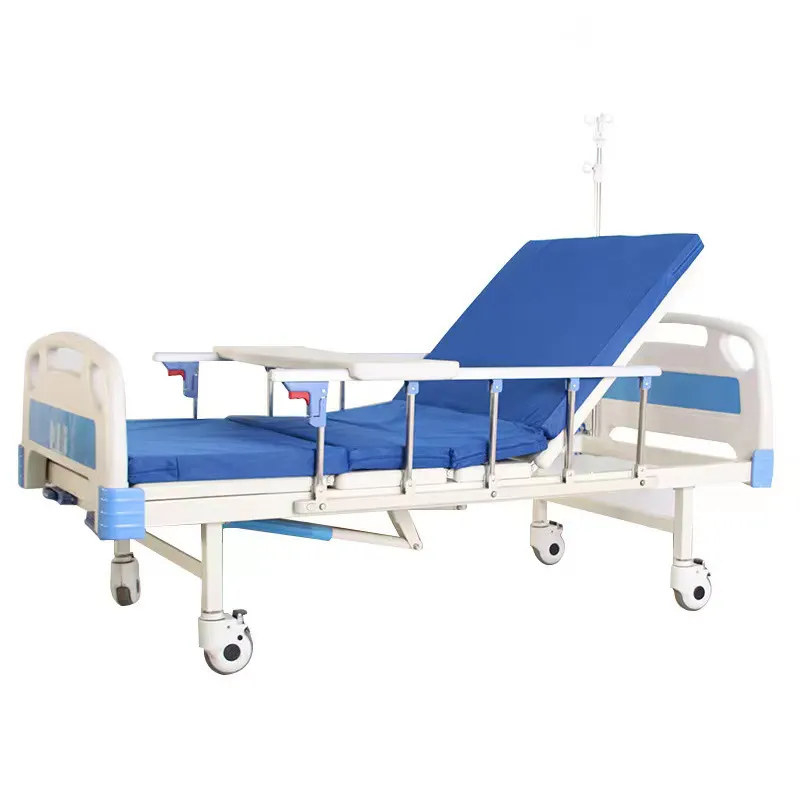 Fabrika fiyat tıbbi iki krank yatak manuel 2 krank fonksiyonu hastane yatağı