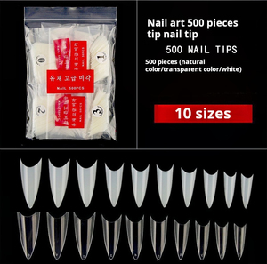 500 pièces de capsules d'ongles en gel souple ABS, forme goutte d'eau, stiletto, courtes, transparentes, sans trace, amande française, pour extension d'ongles à couverture complète - Product Image 2