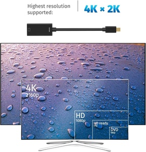Adaptateur 4K x 2K Mini DP vers HDTV Cordon convertisseur MiniDP Thunderbolt DP1.2 vers HDTV pour <span class=keywords><strong>MacBook</strong></span> <span class=keywords><strong>Pro</strong></span> Air Mac Microsoft Surface - Product Image 4