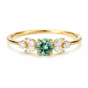 Anello dal design color smeraldo, anello da dito dallo stile elegante per donna - Product Image 1